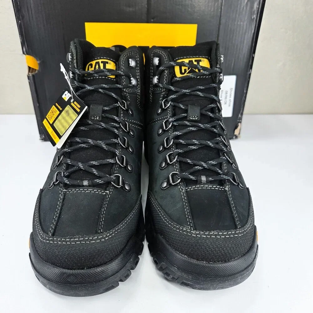 CAT Caterpillar Waterproof Black Leather Work Hiking Boots P74129 Men's Sz 9